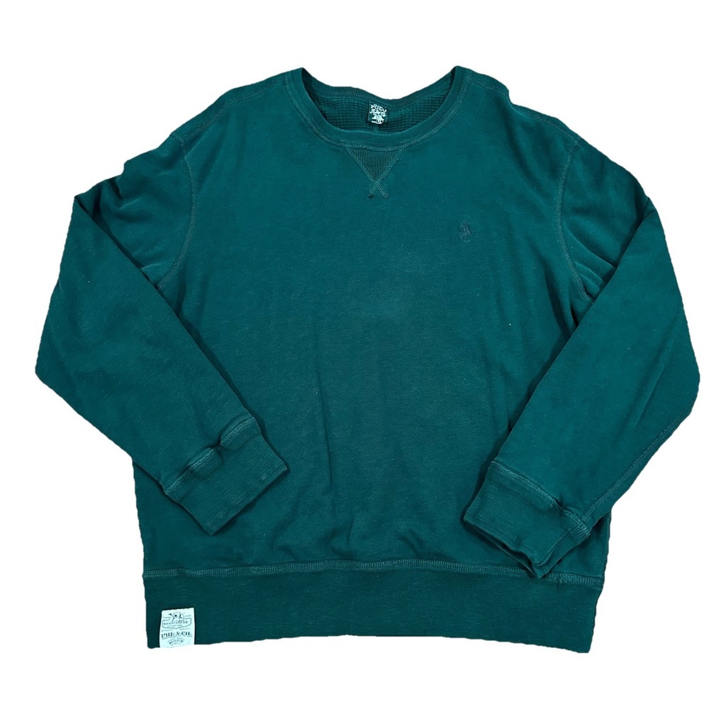 Polo Ralph Lauren Sweatshirt Mens XL Waffle Thermal Lined Double Knit Pullover - Picture 1 of 12